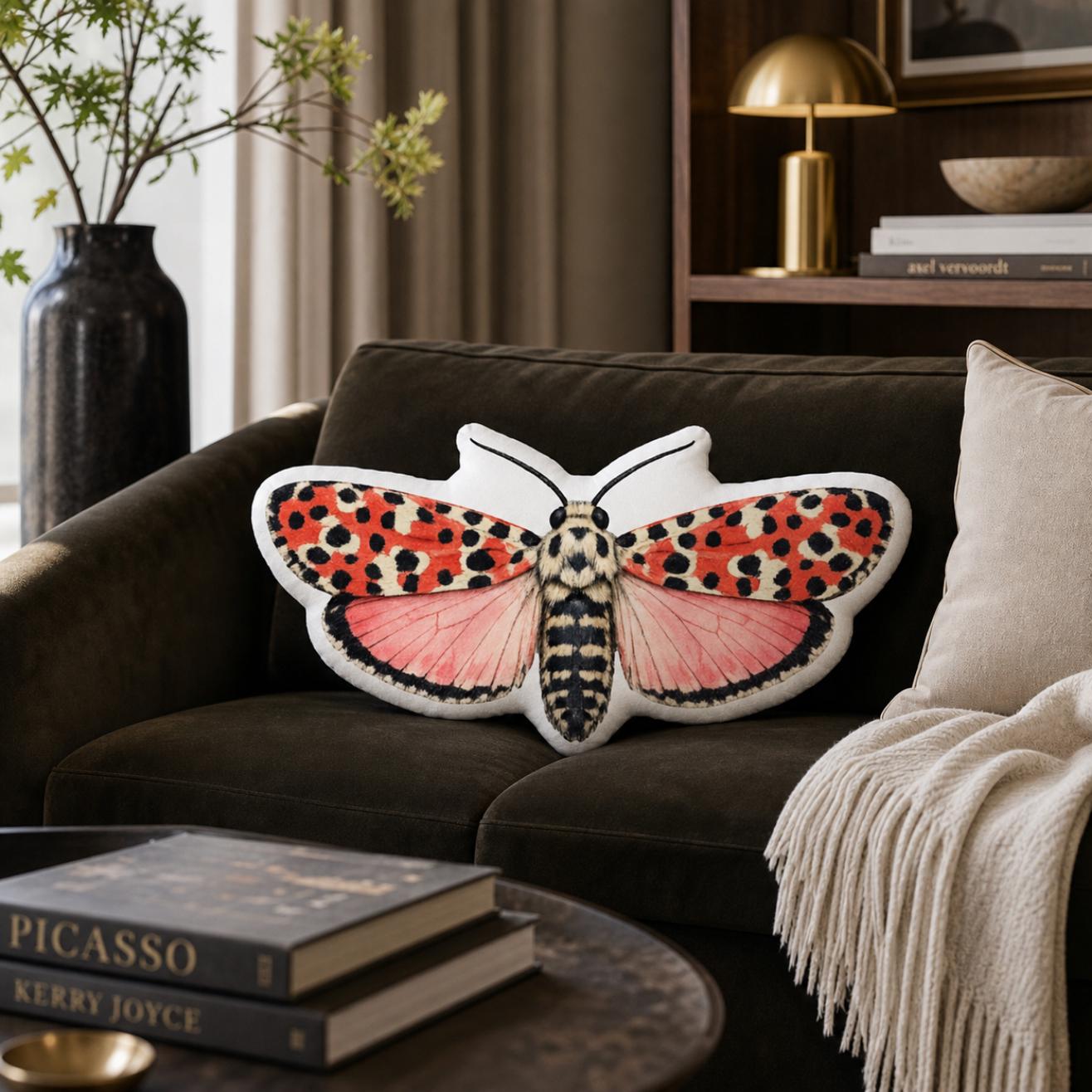 Bella Moth Shaped Pillow, 10x10 16x16 22x22, Whimsigoth Decor