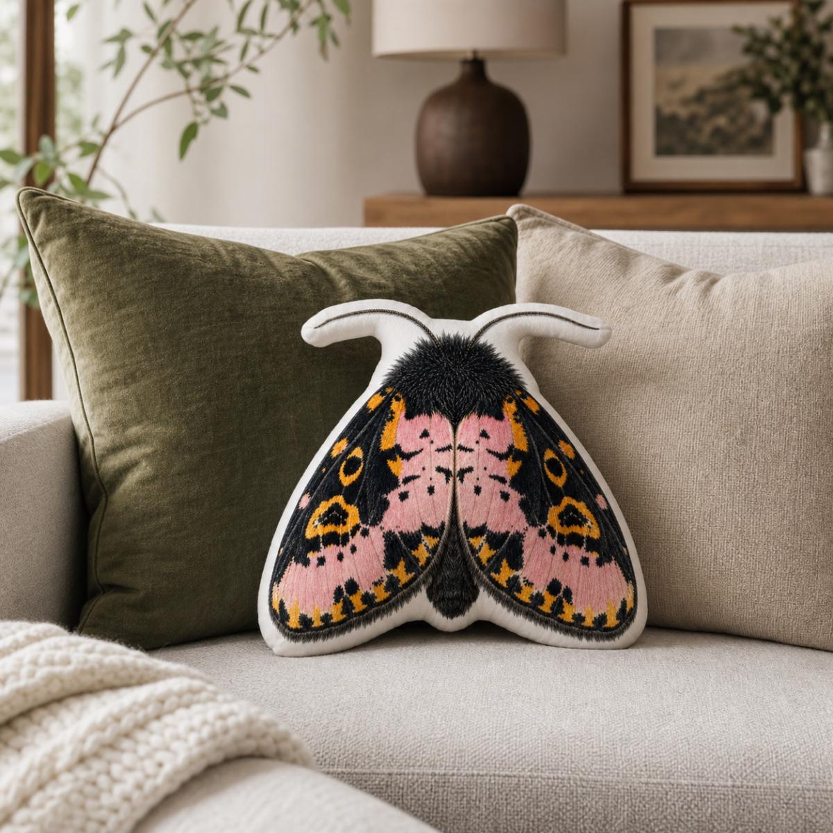 Spanish Moth Shaped Pillow, 10x10 16x16 22x22, Whimsigoth Decor