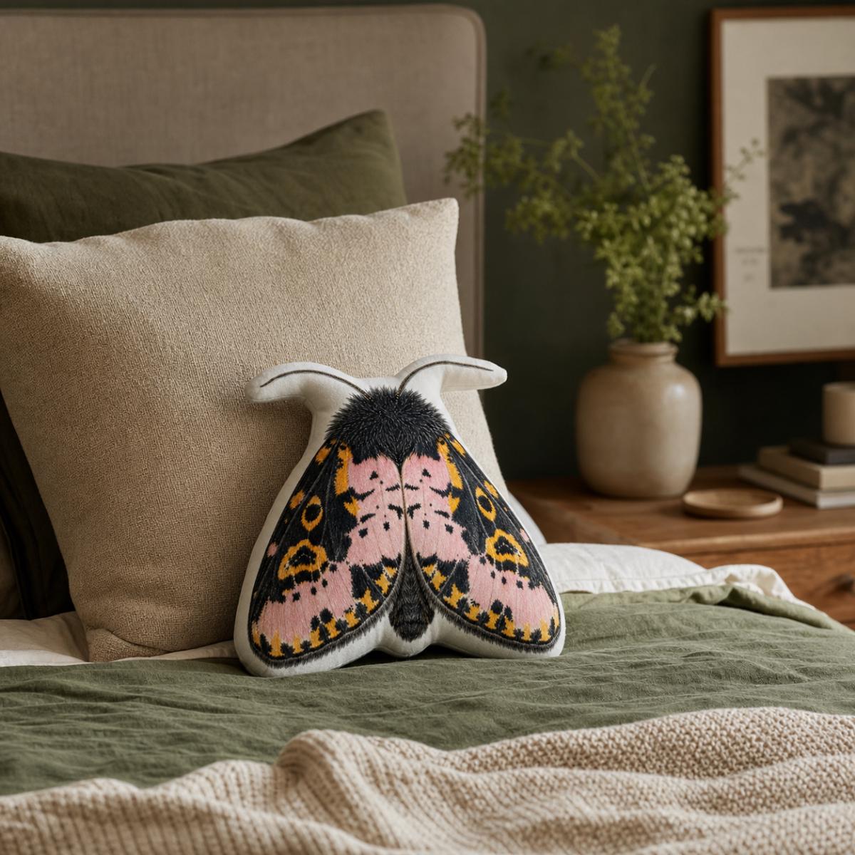 Spanish Moth Shaped Pillow, 10x10 16x16 22x22, Whimsigoth Decor