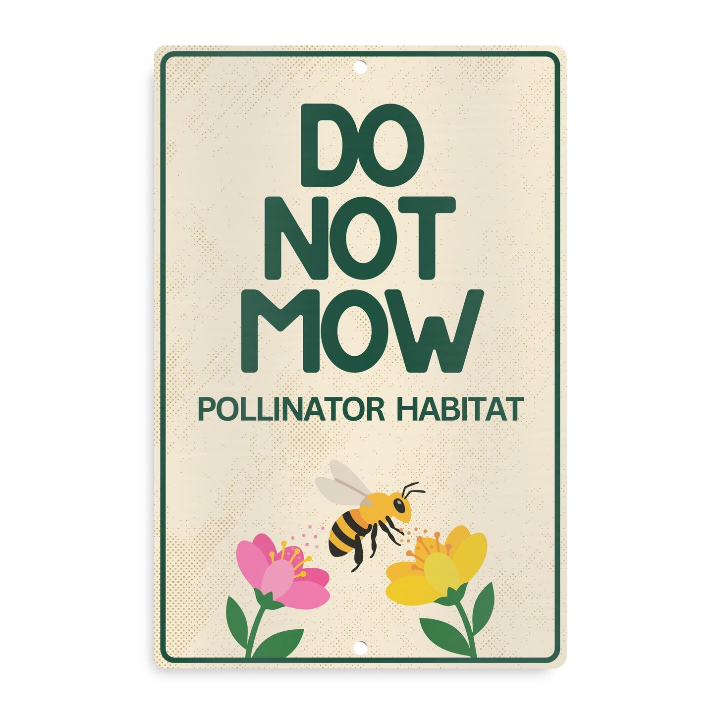 Do Not Mow Pollinator Habitat Sign - Metal Outdoor Yard Decor - Gift for Gardener