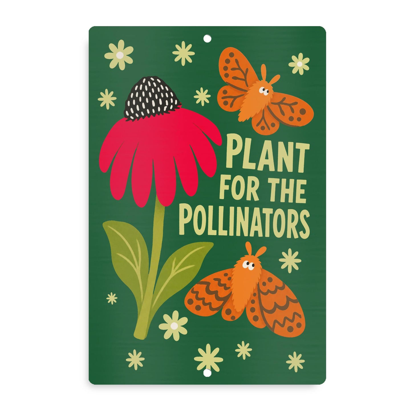 Plant For Pollinators Metal Sign - Outdoor Aluminum Yard Decor - Gift for Teachers