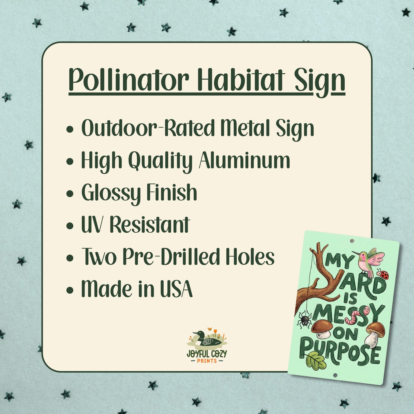 Plant For Pollinators Metal Sign - Outdoor Aluminum Yard Decor - Gift for Teachers