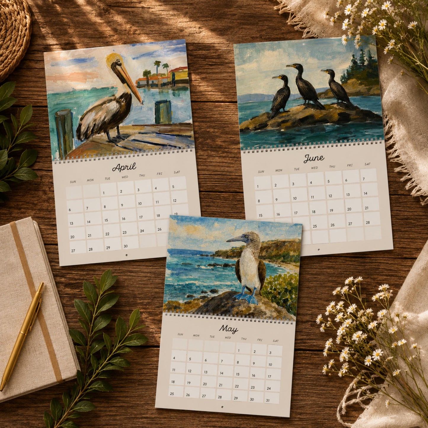 Seabirds & Shorebirds 2027 Wall Calendar - 12 Monthly Calendar - Gift for Birders