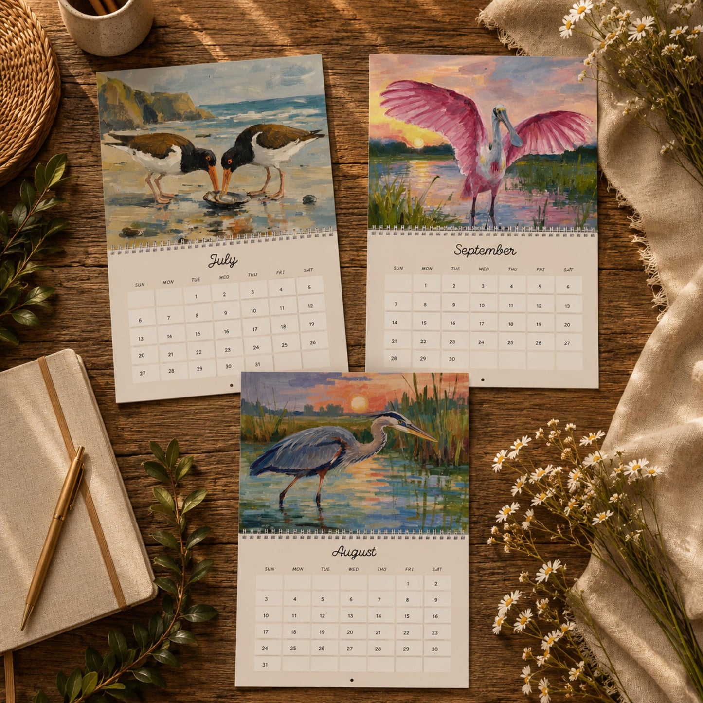Seabirds & Shorebirds 2027 Wall Calendar - 12 Monthly Calendar - Gift for Birders
